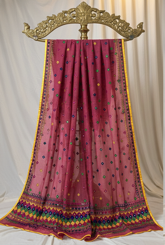 Hand-Embroidered Phulkari Dupatta