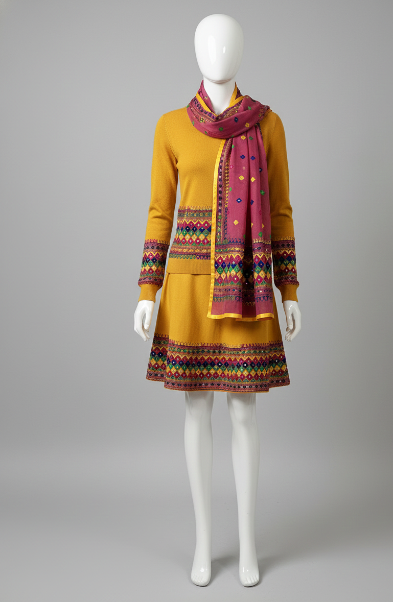 Hand-Embroidered Phulkari Dupatta